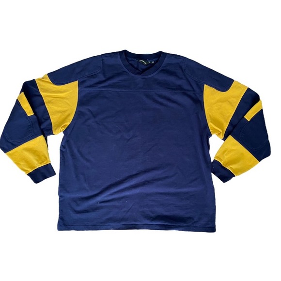 Orvis Shirts Orvis Mens Blue And Yellow Thick Cotton Football Rugby
